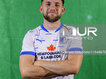 Ben Jackson of Barrow during the Barrow AFC Photocall at Holker Street in Barrow-in-Furness, on September 4, 2024. (