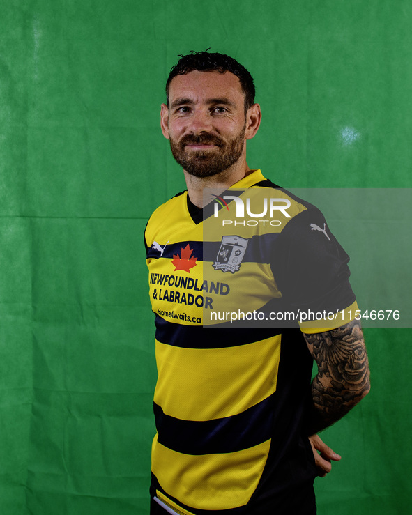 David Worrall of Barrow during the Barrow AFC Photocall at Holker Street in Barrow-in-Furness, on September 4, 2024. 