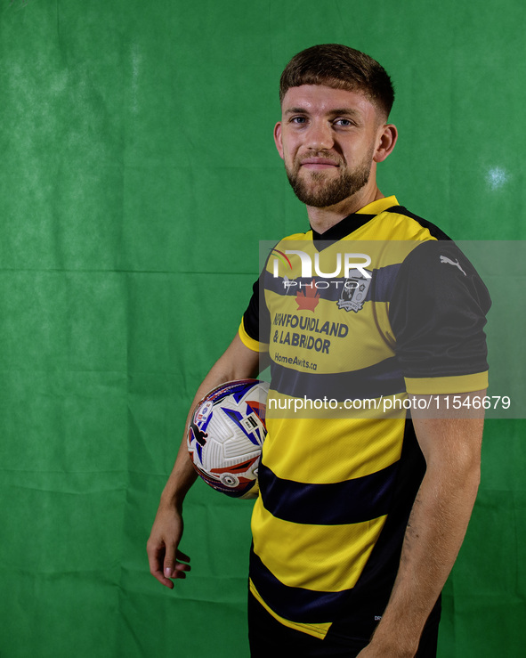 Ben Jackson of Barrow during the Barrow AFC Photocall at Holker Street in Barrow-in-Furness, on September 4, 2024. 