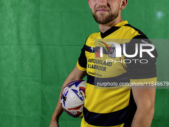 Ben Jackson of Barrow during the Barrow AFC Photocall at Holker Street in Barrow-in-Furness, on September 4, 2024. (