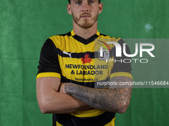 Connor Mahoney of Barrow during the Barrow AFC Photocall at Holker Street in Barrow-in-Furness, on September 4, 2024. (