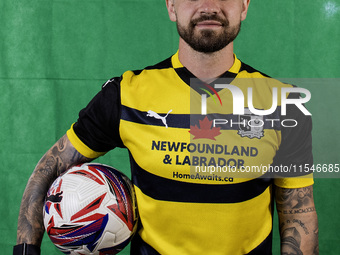 Dom Telford of Barrow during the Barrow AFC Photocall at Holker Street in Barrow-in-Furness, on September 4, 2024. (