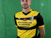 Elliot Newby of Barrow during the Barrow AFC Photocall at Holker Street in Barrow-in-Furness, on September 4, 2024. (