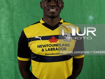 Mazeed Ogungbo of Barrow during the Barrow AFC Photocall at Holker Street in Barrow-in-Furness, on September 4, 2024. (