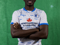 Mazeed Ogungbo of Barrow during the Barrow AFC Photocall at Holker Street in Barrow-in-Furness, on September 4, 2024. (