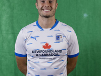 Andrew Dallas of Barrow during the Barrow AFC Photocall at Holker Street in Barrow-in-Furness, England, on September 4, 2024. (