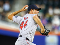 Boston Red Sox pitcher Rich Hill #44 throws during the eighth inning of the baseball game against the New York Mets at Citi Field in Corona,...