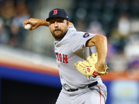 Boston Red Sox pitcher Greg Weissert #57 throws during the ninth inning of the baseball game against the New York Mets at Citi Field in Coro...