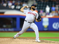 Boston Red Sox pitcher Kenley Jansen #74 throws during the eighth inning of the baseball game against the New York Mets at Citi Field in Cor...