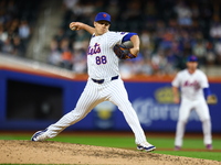 New York Mets relief pitcher Phil Maton #88 throws during the eighth inning of the baseball game against the Boston Red Sox at Citi Field in...