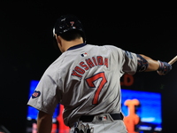 Masataka Yoshida #7 of the Boston Red Sox stands on deck during the sixth inning of the baseball game against the New York Mets at Citi Fiel...