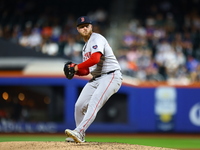 Boston Red Sox pitcher Zack Kelly #76 throws during the sixth inning of the baseball game against the New York Mets at Citi Field in Corona,...