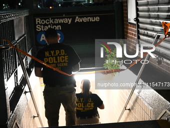 A 47-year-old male is shot in the head and killed at the Rockaway Avenue C Train Station on Fulton Street and Thomas S Boyland Street in Bro...