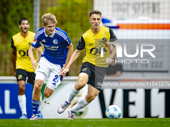 SC Schalke 04 player Martin Wasinski and NAC player Max Balard during the match Schalke 04 vs. NAC (friendly) at the Parkstadium for the Dut...