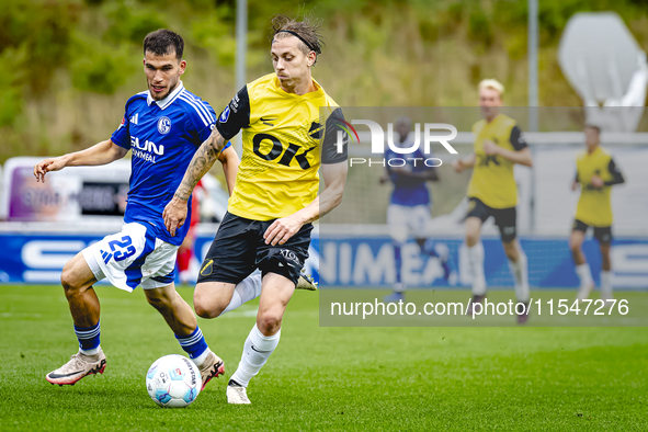 SC Schalke 04 player Mehmet Can Aydin and NAC player Elias Mar Omarsson during the match Schalke 04 vs. NAC (friendly) at the Parkstadium fo...