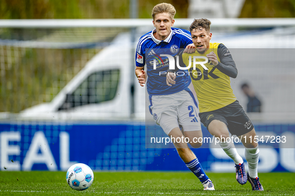 SC Schalke 04 player Martin Wasinski and NAC player Roy Kuijpers during the match Schalke 04 vs. NAC (friendly) at the Parkstadium for the D...