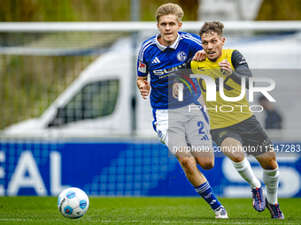 SC Schalke 04 player Martin Wasinski and NAC player Roy Kuijpers during the match Schalke 04 vs. NAC (friendly) at the Parkstadium for the D...