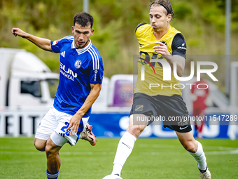 SC Schalke 04 player Mehmet Can Aydin and NAC player Elias Mar Omarsson during the match Schalke 04 vs. NAC (friendly) at the Parkstadium fo...