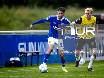 SC Schalke 04 player Ilyes Hamache and NAC player Casper Staring during the match Schalke 04 vs. NAC (friendly) at the Parkstadium in Gelsen...