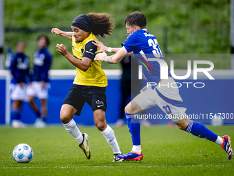 NAC player Adam Kaied and SC Schalke 04 player Max Gruger during the match Schalke 04 vs. NAC (friendly) at the Parkstadium for the Dutch Er...