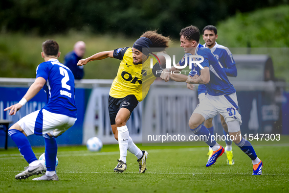 NAC player Adam Kaied and SC Schalke 04 player Max Gruger during the match Schalke 04 vs. NAC (friendly) at the Parkstadium for the Dutch Er...