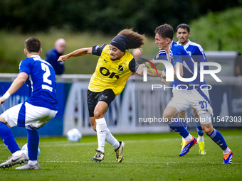 NAC player Adam Kaied and SC Schalke 04 player Max Gruger during the match Schalke 04 vs. NAC (friendly) at the Parkstadium for the Dutch Er...