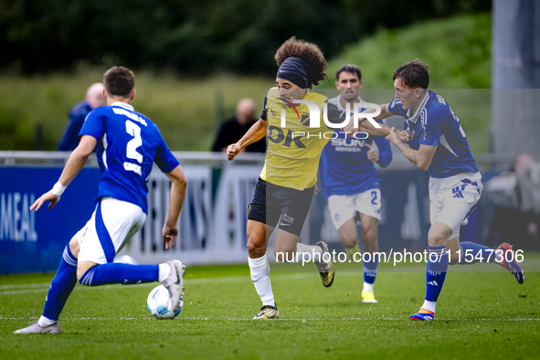 NAC player Adam Kaied and SC Schalke 04 player Max Gruger during the match Schalke 04 vs. NAC (friendly) at the Parkstadium for the Dutch Er...