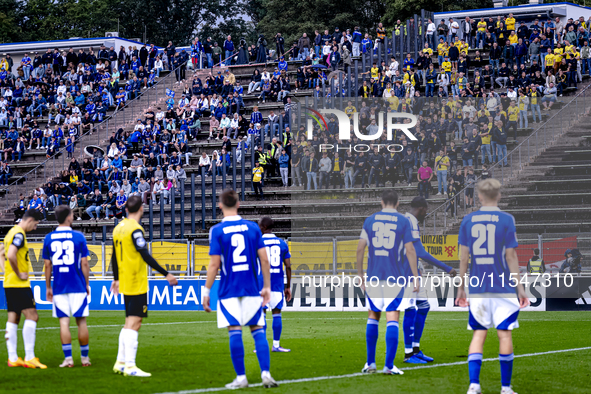 During the match Schalke 04 vs. NAC (friendly) at the Parkstadt Stadium for the Dutch Eredivisie season 2024-2025 in Gelsenkirchen, Germany,...