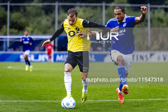 NAC player Boyd Lucassen and SC Schalke 04 player Anton Leander Donkor during the match Schalke 04 vs. NAC (friendly) at the Parkstadium for...