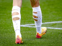 Broken socks of a NAC player during the match Schalke 04 vs. NAC (friendly) at the Parkstadium for the Dutch Eredivisie season 2024-2025 in...