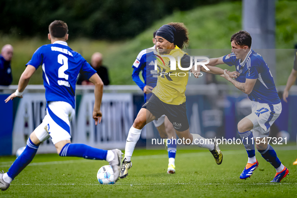 NAC player Adam Kaied and SC Schalke 04 player Max Gruger during the match Schalke 04 vs. NAC (friendly) at the Parkstadium for the Dutch Er...