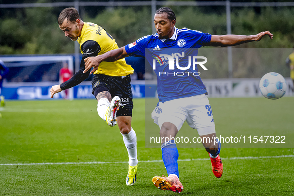 NAC player Boyd Lucassen and SC Schalke 04 player Anton Leander Donkor during the match Schalke 04 vs. NAC (friendly) at the Parkstadium for...