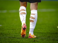 Broken socks of a NAC player during the match Schalke 04 vs. NAC (friendly) at the Parkstadium for the Dutch Eredivisie season 2024-2025 in...