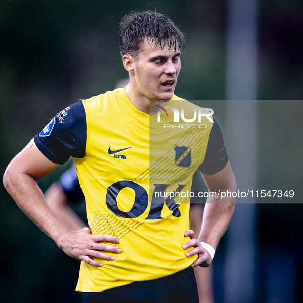 NAC player Kacper Kostorz participates in the match between Schalke 04 and NAC (friendly) at the Parkstadium for the Dutch Eredivisie season...