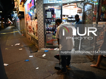 A 24-year-old male is stabbed in the neck and thigh following a fight at a bodega at 85-02 Jamaica Avenue in Queens, New York, United States...