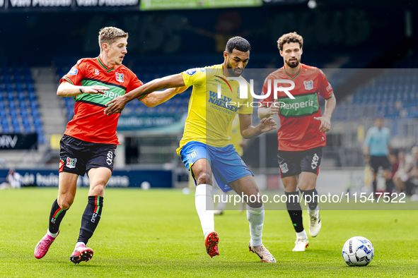 NEC player Mees Hoedemakers and RKC player Yassin Oukili during the match RKC vs. NEC (friendly) at the Mandemakers Stadium for the Dutch Er...