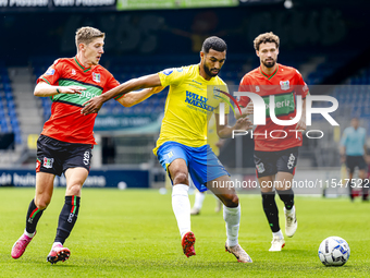 NEC player Mees Hoedemakers and RKC player Yassin Oukili during the match RKC vs. NEC (friendly) at the Mandemakers Stadium for the Dutch Er...