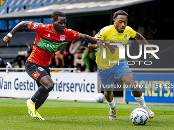 NEC player Brayann Pereira and RKC player Juan Familia-Castillo during the match RKC vs. NEC (friendly) at the Mandemakers Stadium for the D...