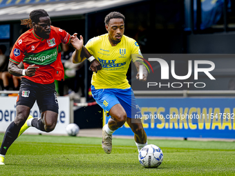 NEC player Brayann Pereira and RKC player Juan Familia-Castillo during the match RKC vs. NEC (friendly) at the Mandemakers Stadium for the D...