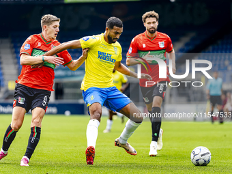 NEC player Mees Hoedemakers and RKC player Yassin Oukili during the match RKC vs. NEC (friendly) at the Mandemakers Stadium for the Dutch Er...