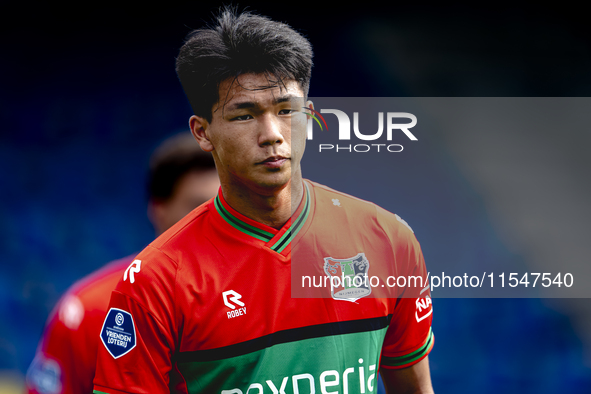 NEC player Kento Shiogai during the match RKC - NEC (friendly) at the Mandemakers Stadium for the Dutch Eredivisie season 2024-2025 in Waalw...