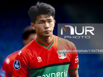 NEC player Kento Shiogai during the match RKC - NEC (friendly) at the Mandemakers Stadium for the Dutch Eredivisie season 2024-2025 in Waalw...