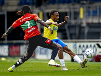 NEC player Brayann Pereira and RKC player Juan Familia-Castillo during the match RKC vs. NEC (friendly) at the Mandemakers Stadium for the D...