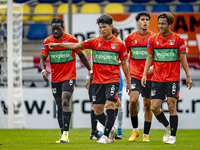 NEC player Kento Shiogai scores and celebrates the goal during the match RKC - NEC (friendly) at the Mandemakers Stadium for the Dutch Eredi...