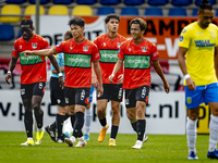 NEC player Kento Shiogai scores and celebrates the goal during the match RKC - NEC (friendly) at the Mandemakers Stadium for the Dutch Eredi...