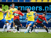 RKC player Dario van de Buijs and NEC player Kento Shiogai during the match RKC vs. NEC (friendly) at the Mandemakers Stadium for the Dutch...