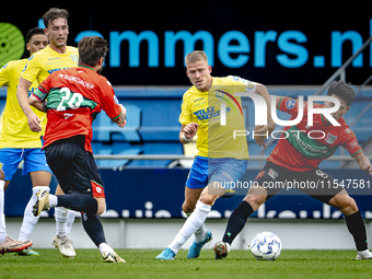 RKC player Dario van de Buijs and NEC player Kento Shiogai during the match RKC vs. NEC (friendly) at the Mandemakers Stadium for the Dutch...