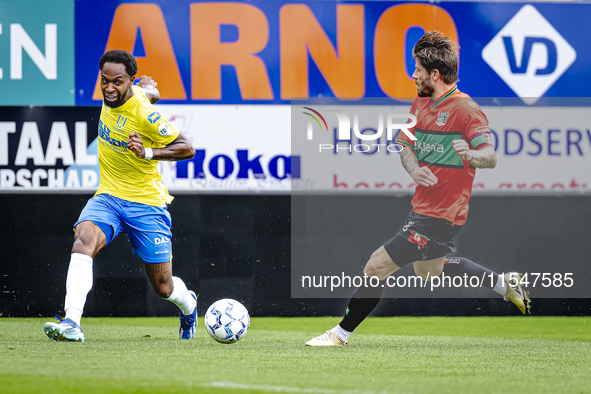 RKC player Denilho Cleonise and NEC player Lasse Schone during the match RKC vs. NEC (friendly) at the Mandemakers Stadium for the Dutch Ere...