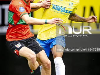 NEC player Mees Hoedemakers and RKC player Richonell Margaret during the match RKC vs. NEC (friendly) at the Mandemakers Stadium for the Dut...