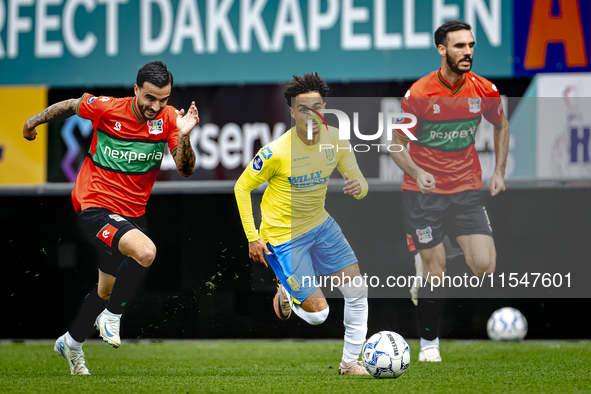 NEC player Ivan Marquez and RKC player Ilias Takidine during the match RKC vs. NEC (friendly) at the Mandemakers Stadium for the Dutch Eredi...